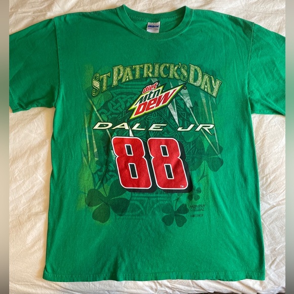 Dale Jr 88 Hendrick Motorsports T-Shirt Mtn Dew St Patrick's Day NASCAR - Picture 2 of 4